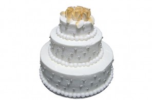 Tort biały z perełkami